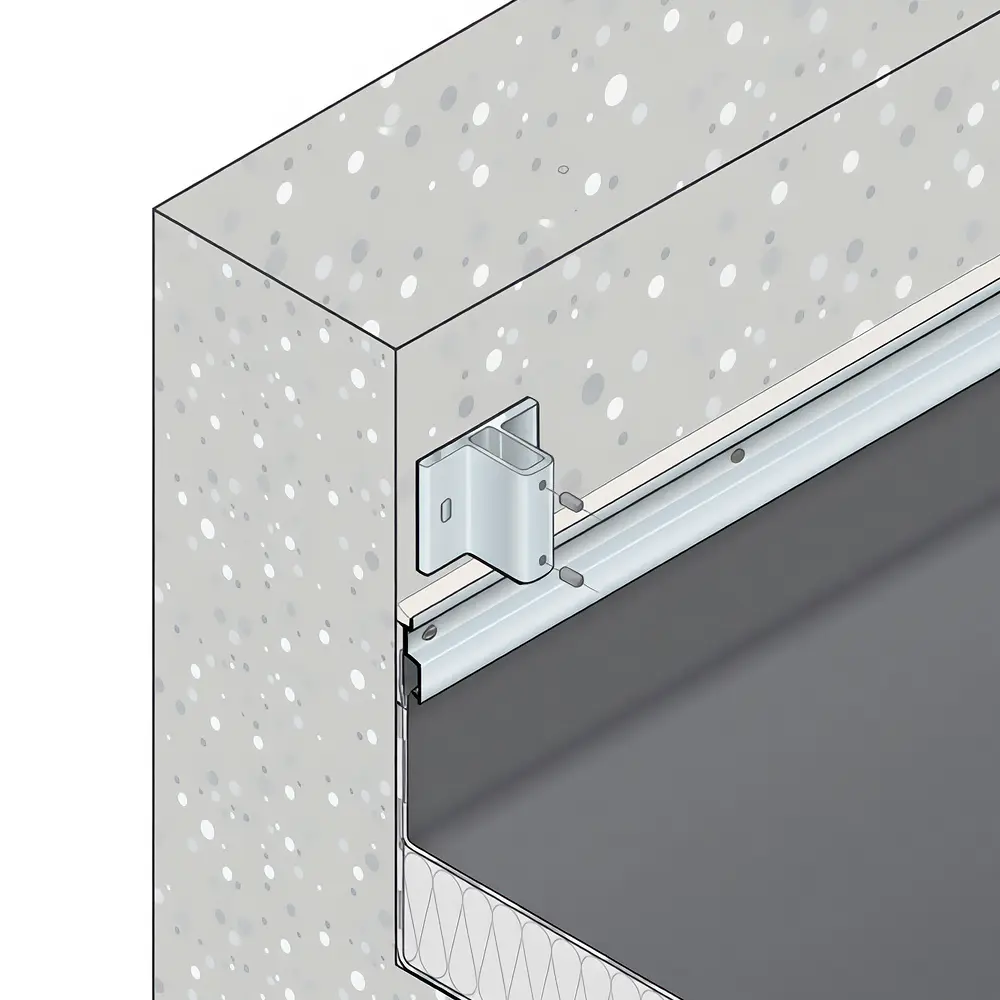 garde-corps de sécurité en aluminium Barrial sabot A5 fixation à l'anglaise sans couvertine