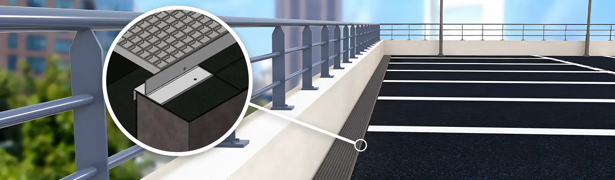 Facilit : Système d’arrêt de revêtement de chaussée et d’assise de caillebotis