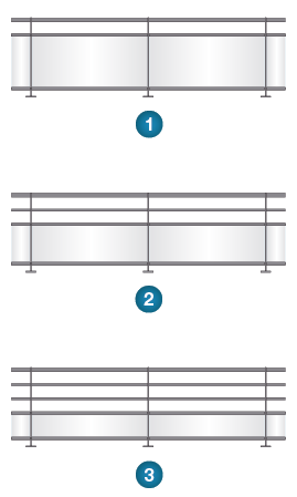 garde-corps aluminium Lotentic vision, module vitré et une ou plusieurs lisses